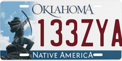 OK license plate 133ZYA