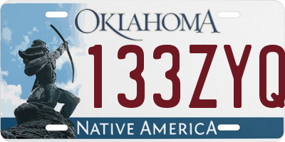 OK license plate 133ZYQ