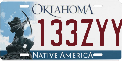 OK license plate 133ZYY