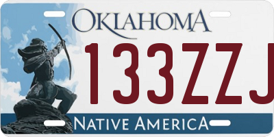 OK license plate 133ZZJ