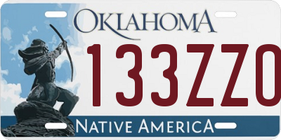 OK license plate 133ZZO