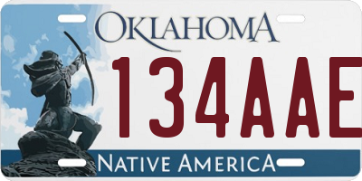 OK license plate 134AAE