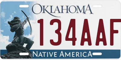OK license plate 134AAF