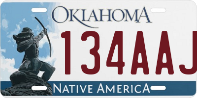 OK license plate 134AAJ