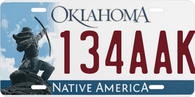 OK license plate 134AAK