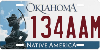 OK license plate 134AAM
