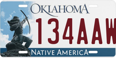 OK license plate 134AAW
