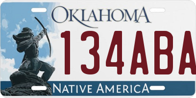 OK license plate 134ABA
