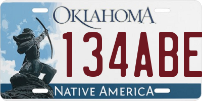OK license plate 134ABE