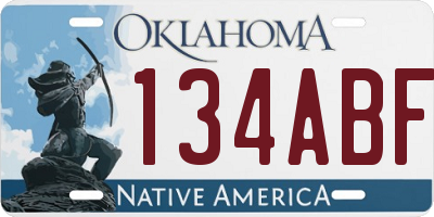 OK license plate 134ABF