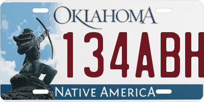 OK license plate 134ABH
