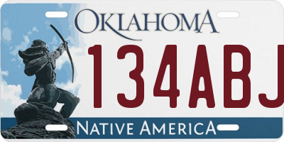 OK license plate 134ABJ