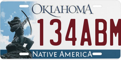 OK license plate 134ABM