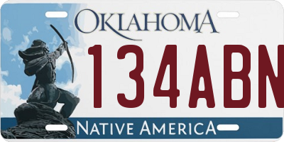 OK license plate 134ABN