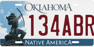 OK license plate 134ABR