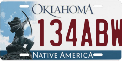 OK license plate 134ABW