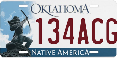 OK license plate 134ACG