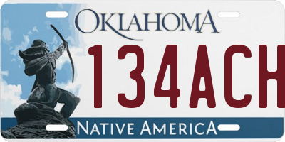 OK license plate 134ACH