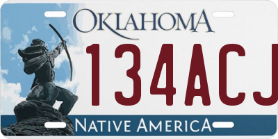 OK license plate 134ACJ