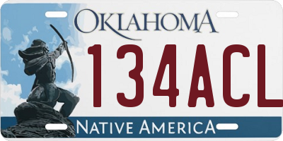 OK license plate 134ACL