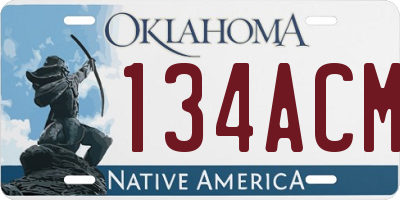 OK license plate 134ACM