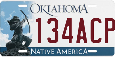 OK license plate 134ACP
