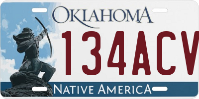 OK license plate 134ACV