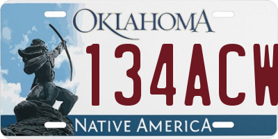 OK license plate 134ACW