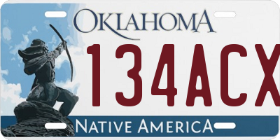 OK license plate 134ACX