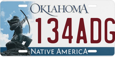 OK license plate 134ADG