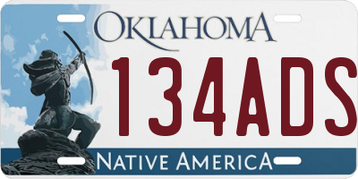 OK license plate 134ADS