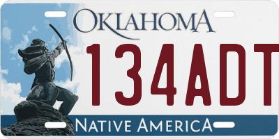 OK license plate 134ADT