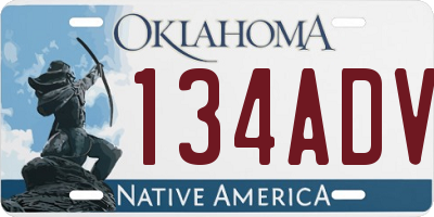 OK license plate 134ADV