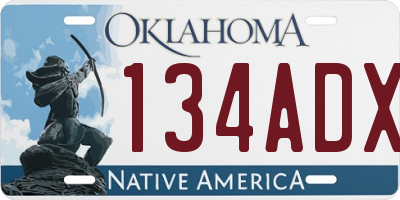 OK license plate 134ADX