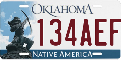 OK license plate 134AEF