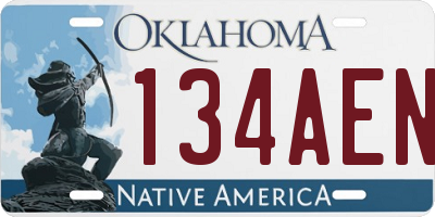OK license plate 134AEN