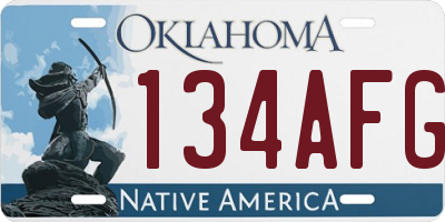 OK license plate 134AFG