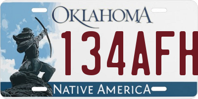 OK license plate 134AFH