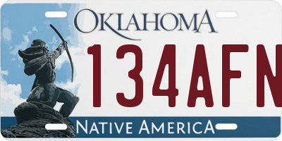 OK license plate 134AFN