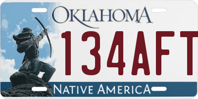 OK license plate 134AFT