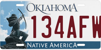 OK license plate 134AFW
