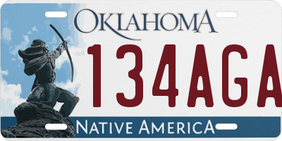 OK license plate 134AGA
