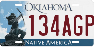 OK license plate 134AGP