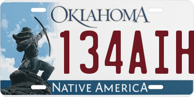 OK license plate 134AIH
