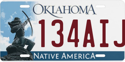 OK license plate 134AIJ