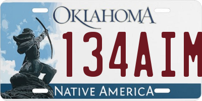 OK license plate 134AIM