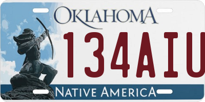 OK license plate 134AIU