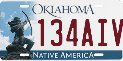 OK license plate 134AIV