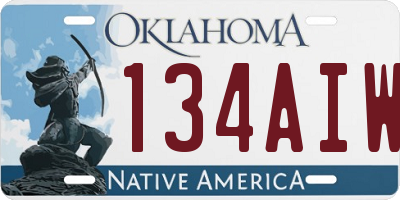 OK license plate 134AIW