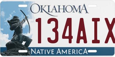 OK license plate 134AIX